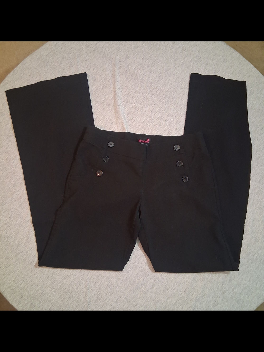 Flirtatious Juniors Black Sailor Button Front Pants Sz 1